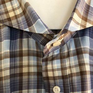 ISAIA Napoli Linen Multicolored 17.5 44R Shirt